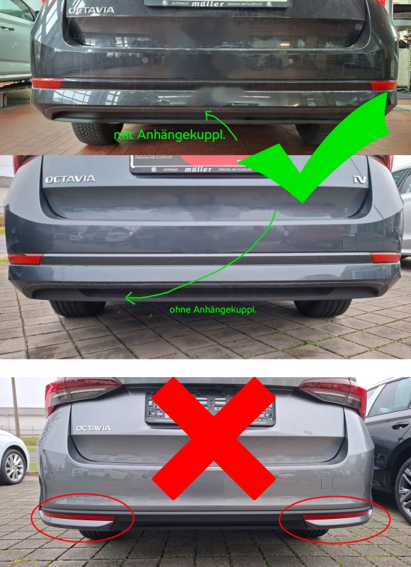 Auspuff-Dummies, passend für Octavia 4 - Alu brush